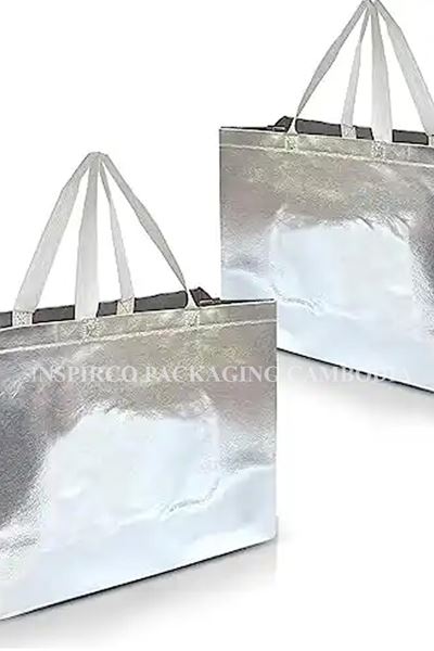 LASER NON WOVEN SHOPPING BAG - HANDLES (TOTE BAG) - COATED BRIGHT FILM SHINE